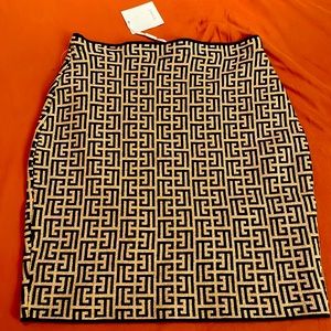 Sioni Black & Gold Metallic Skirt